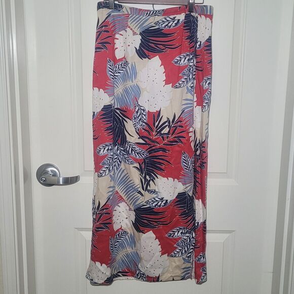 Capacity Patriotic Tropical Flower Floral Maxi Wrap Skirt Vintage 90's Retro‎ - Picture 1 of 7